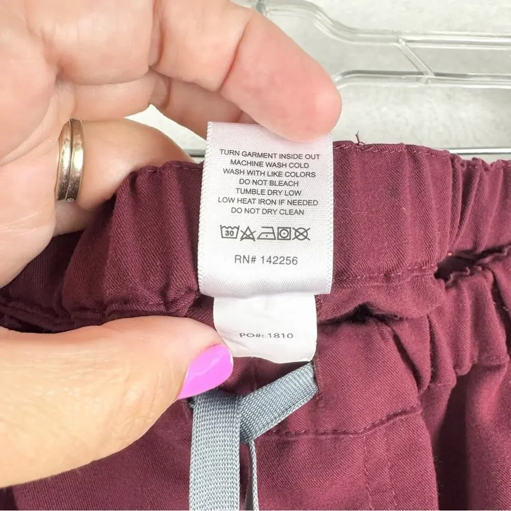 FIGS Men's Pisco Basic Drawstring Scrub Pants In Burgundy‎ Maroon Size XL Doctor